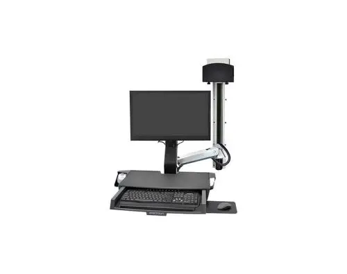 45-272-026 Ergotron StyleView Combo System with Worksurface, Small CPU Holder (aluminum) Keyboard & Monitor Mount Workstation
