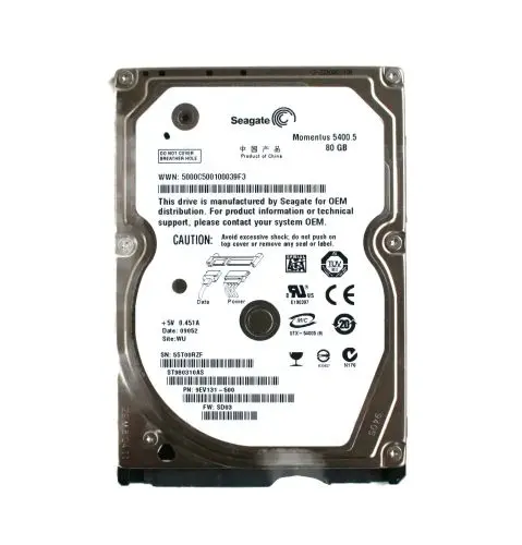9EV131-500 Seagate Momentus 5400.5 Series 80GB 5400RPM SATA 3Gb/s 8MB Cache (CE) 2.5-Inch Hard Drive