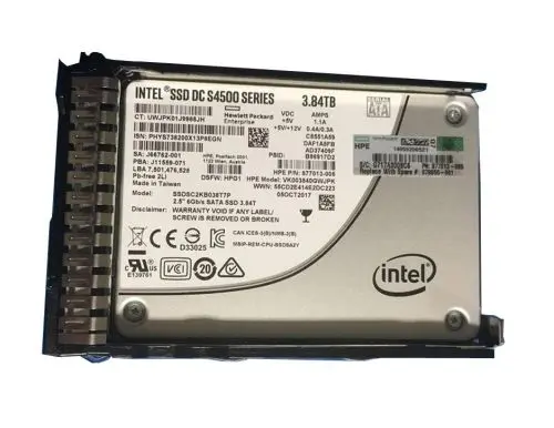 P18428-B21 HP 3.84TB SATA 6Gb/s Hot Swappable Read Intensive SFF 2.5-Inch Solid State Drive with Smart Carrier for ProLiant DL580 Gen10