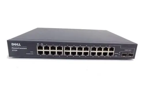 PC2724 Dell PowerConnect 2724 24-Ports 10/100/1000Base-T + 2-Ports SFP Layer 3 Managed Gigabit Ethernet Network Switch