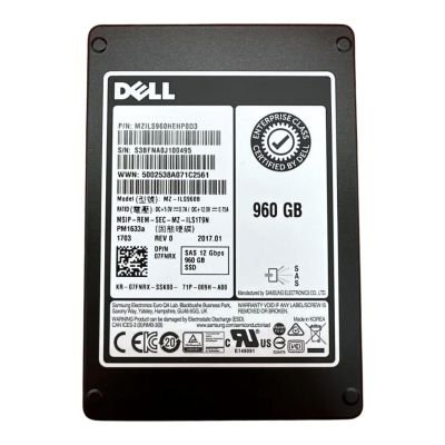 07FNRX Dell 960GB Multi-Level Cell SAS 12Gb/s Hot-Pluggable Read Intensive 2.5-Inch Solid State Drive with Tray for PowerEdge and PowerVault Servers