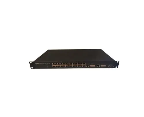 07X722 Dell PowerConnect 3024 24 x Ports 10/100Base-TX + 2 x Ports 10/100Base-T Layer 3 Managed 1U Rack-Mountable Fast Ethernet Network Switch