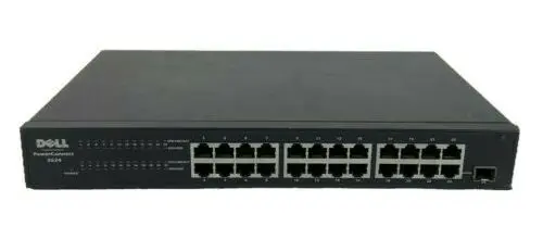 0F491K Dell PowerConnect 2800 Series 2824 24 x RJ-45 Ports 10/100/1000Base-T + 2 x SFP Ports Layer 3 Managed 1U Rack-mountable Gigabit Ethernet Network Switch
