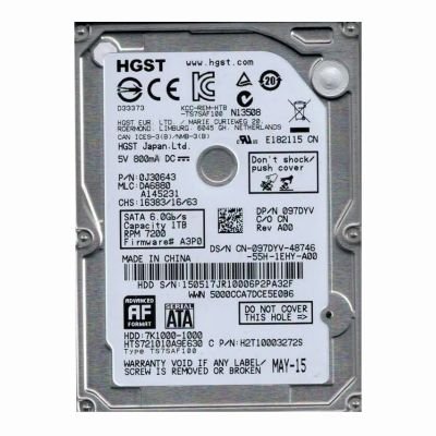0J30643 Hitachi 1TB 7.2K RPM 6Gb/s SATA 512e 32MB Cache 2.5-inch Hard Disk Drive