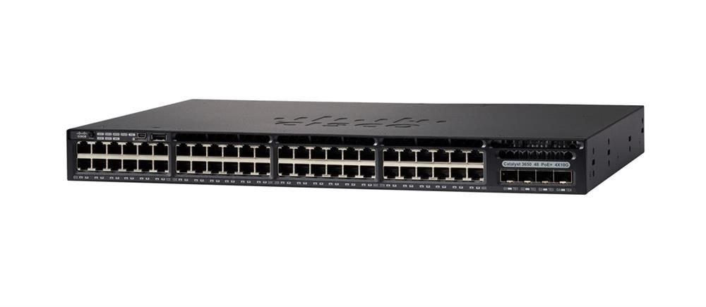 WS-C3650-48PQ-S Cisco Catalyst 3650 Series 3650-48PQ 48 x RJ-45 Ports PoE+ 10/100/1000Base-T + 4 x SFP Uplinks Ports Layer 3 Managed Rack-mountable Gigabit Ethernet Network Switch