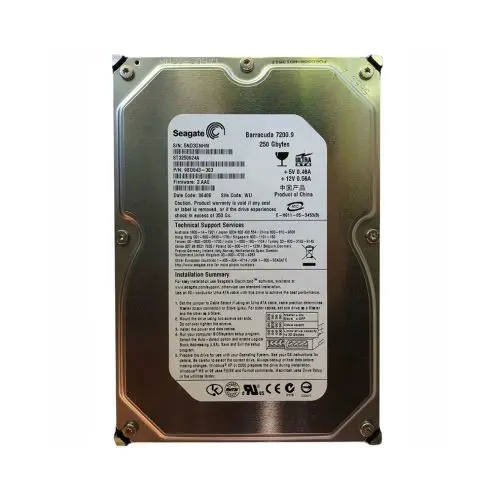 9BD043-303 Seagate Barracuda 7200.9 Series 250GB 7200RPM IDE Ultra ATA/100 (ATA-6) 16MB Cache (CE) 3.5-Inch Hard Drive