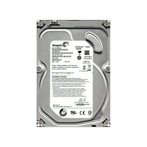 9TT153-301 Seagate BarraCuda Green 1TB 5900RPM SATA 3Gb/s 32MB Cache 3.5-inch Hard Drive