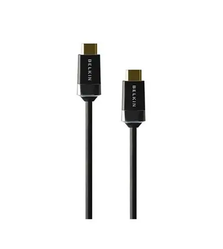 AV10050BT1M Belkin High Speed ABSW/CHRME HDMI Audio/Video Cable HDMI for TV Audio/Video Device HDTV 1.88 GB/s 3.28 ft 1 x HDMI Male Digital Audio/Video 1 x HDMI Male Digital Audio/Video Gold Plated Connector Shielding Black Chrome