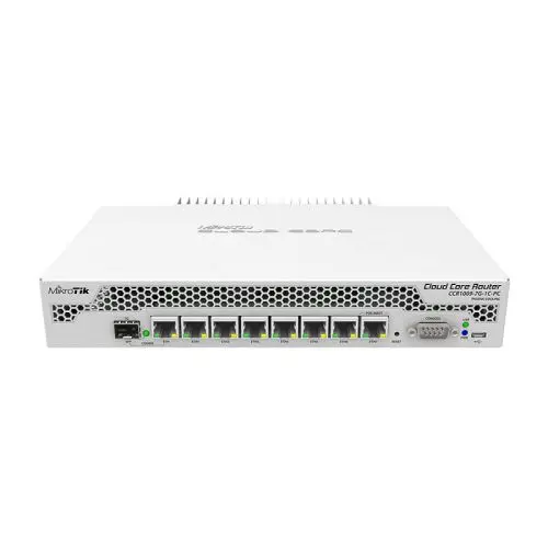 CCR1009-7G-1C-PC MikroTik 7 x Gigabit Ethernet, 1 x Combo port (SFP or Gigabit Ethernet) Cloud Core 