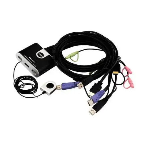 CS692-AT-BO Aten 2 x Ports USB + 1 x Port HDMI Female To 2 x Jacks HDMI Male + 4 x Male Jacks USB Black/Purple + 2 x Jacks Audio Male + 2 x Jacks Microphone Male KVM Switch Cable
