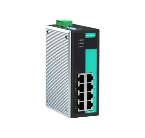 EDS-G308 Moxa Unmanaged full Gigabit with 8 10/100/1000BaseT(X) ports, 0 to 60°C operating temperature Ethernet switch