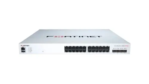 FS-424E-FPOE Fortinet FortiSwitch 400 Series 424E-FPoE 24 x RJ-45 Ports PoE+ 1000Base-T + 4 x SFP+ Ports Layer 2 Managed 1U Rack-mountable Gigabit Ethernet Network Switch