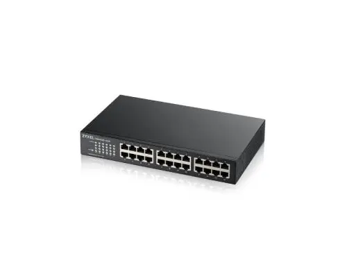 GS1100-24E ZyXEL 24 x Ports 10/100/1000Base-T + 2 x SFP Ports Layer 2 Unmanaged 1U Rack-mountable Gigabit Ethernet Network Switch