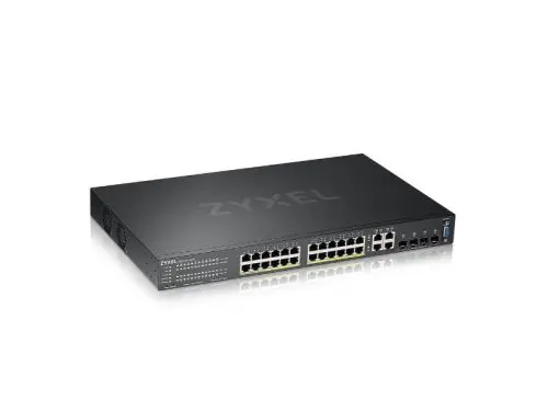 GS2220-28HP ZyXEL 24 x Ports PoE+ 10/100/1000Base-T + 4 x SFP+ Ports Layer 2 Managed 1U Rack-mountable Gigabit Ethernet Network Switch