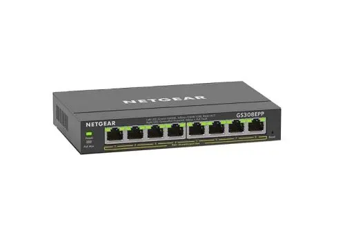 GS308EPP Netgear 300 Series GS308EP 8 x RJ-45 Ports PoE+ 10/100/1000Base-T Layer 2 Unmanaged Gigabit Ethernet Network Switch