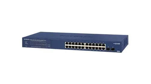 GS724TPv2 Netgear ProSafe 24 x Ports PoE+ 10/100/1000GBase-T + 2 x SFP Ports Layer 2 Managed 1U Rack-mountable Gigabit Ethernet Network Switch