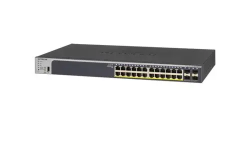 GS728TPPv2 Netgear ProSafe 24 x RJ-45 Ports PoE+ 10/100/1000Base-T + 4 x SFP Ports Layer 3 Managed 1U Rack-mountable Gigabit Ethernet Stackable Smart Network Switch