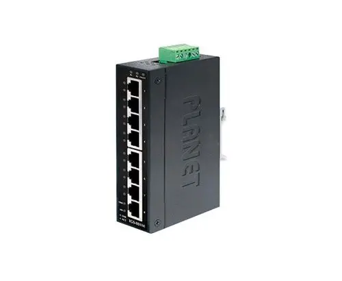 IGS-801M Planet 8 x Ports 10/100/1000Base-T Layer 2 Managed Rail-Mountable Gigabit Ethernet Industrial Network Switch