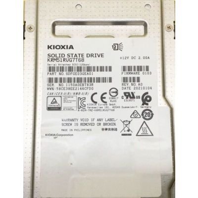 KRM51RUG7T68 KIOXIA 7.68TB SAS 12Gb/s 2.5-inch Solid State Drive