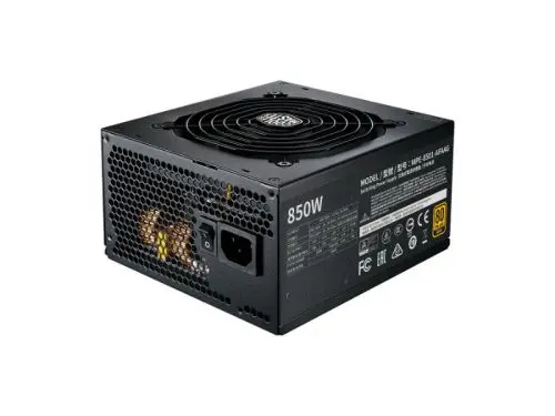 MPE-8501-AFAAG-BR Cooler Master MWE 850-Watts 100-240V AC 12-6A 47-63Hz 80-Plus Gold Full Modular ATX Power Supply