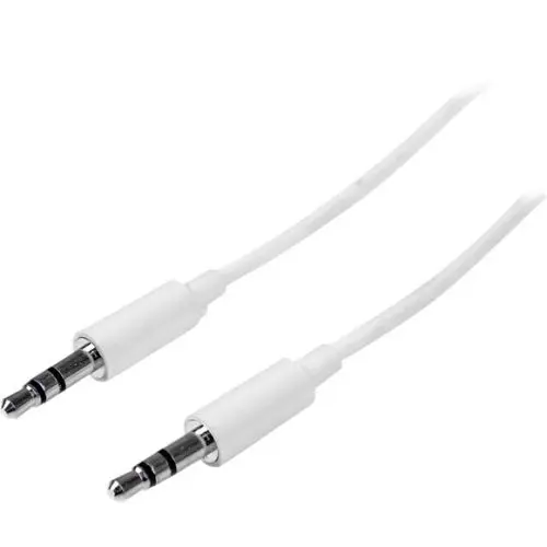 MU1MMMSWH StarTech 1m White Slim 3.5mm Stereo Audio Cable Male to Male