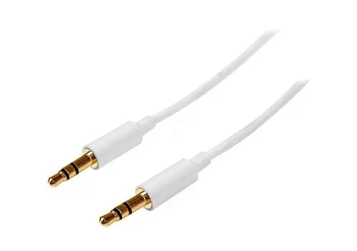 MU2MMMSWH StarTech 2m White Slim 3.5mm Stereo Audio Cable Male to Male