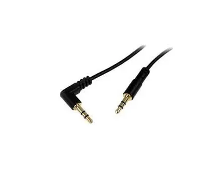 MU6MMSRA StarTech 6ft Slim 3.5mm M/M Mini-phone Male Stereo Right Angle Audio Cable (Black)