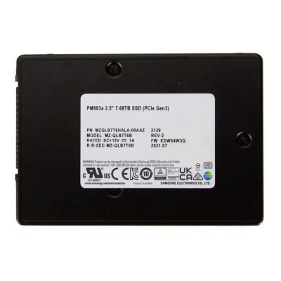 MZ-QLB7T6B Samsung PM983 7.68TB PCI Express NVMe 3.0 x4 U.2 2.5-Inch Enterprise Solid State Drive