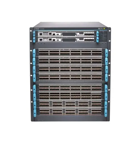 PTX10008-PREM3-SON Juniper 8-Slot 1-Routing Engine Running SONiC 6-AC/HVDC/DC PSU 2-Fan Trays 2-Fan Tray Controllers 6-Switch FC