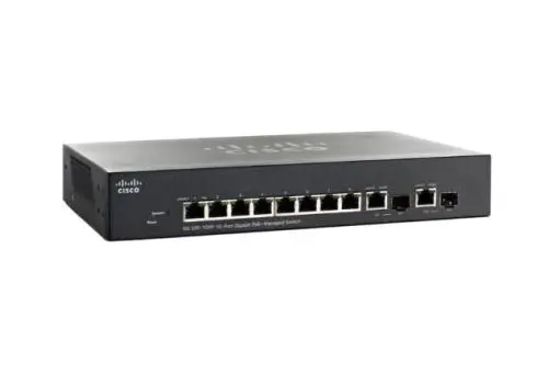 SG300-10PP Cisco Small Business 300 Series 8 x Ports PoE+ 10/100/1000Base-T + 2 x Ports Combo SFP (mini-GBIC) Rack-mountable 1U Layer 3 Managed Gigabit Ethernet Network Switch