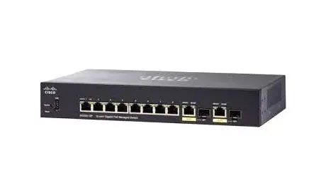SG350-10P-K9-JP Cisco Small Business 350 Series SG350-10P 8 x Ports PoE+ 10/100/1000Base-T + 2 x Ports Combo SFP Rack-Mountable Layer 3 Managed Gigabit Ethernet Network Switch