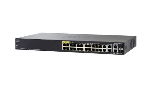 SG350-28MP-K9-AU Cisco Small Business 350 Series SG350-28MP 24 x Ports PoE+ 10/100/1000Base-T + 2 x Ports Copper Combo SFP + 2 x Ports SFP Rack-Mountable Layer 3 Managed Gigabit Ethernet Network Switch