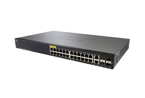 SG350-28P-K9-NA-RF Cisco Small Business 350 Series SG350-28P 24 x Ports PoE+ 10/100/1000Base-T + 2 x Ports Copper Combo SFP + 2 x Ports SFP Rack-Mountable Layer 3 Managed Gigabit Ethernet Network Switch