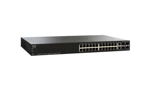 SG350-28-K9-AU Cisco Small Business 350 Series SG350-28 24 x Ports 10/100/1000Base-T + 2 x Ports Copper Combo SFP + 2 x Ports SFP Rack-Mountable Layer 3 Managed Gigabit Ethernet Network Switch