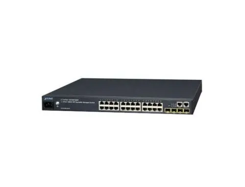 SGS-6340-24T4S Planet 24 x Ports 10/100/1000Base-T + 4 x Ports 1000Base-X SFP Stackable Layer 3 Managed Network Switch