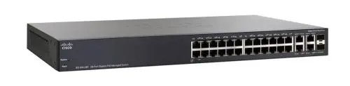 SRW2024P-K9 Cisco Small Business 300 Series SG300-28P 26 x Ports PoE 10/100/1000Base-T + 2 x Combo SFP mini-GBIC Ports Layer 3 Stackable Managed 1U Rack-Mountable Gigabit Ethernet Network Switch
