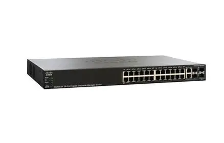 SRW224G4P-K9-NA-RF Cisco Small Business 300 Series SF300-24P 24 x Ports PoE 10/100Base-TX + 2 x GE RJ-45 Ports + 2 x Combo SFP mini-GBIC Ports Layer 3 Managed 1U Rack-Mountable Gigabit Ethernet Network Network Switch