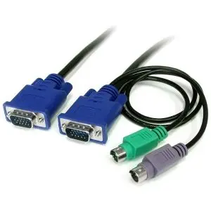 SVECON6 StarTech 6 ft 3-in-1 Ultra Thin PS/2 KVM Cable