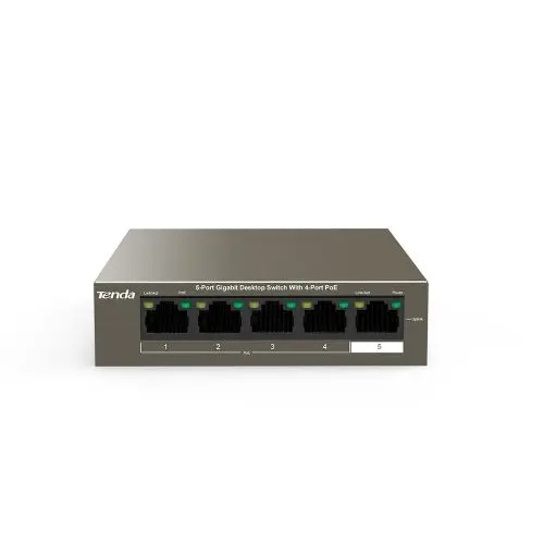 TEG1105P-4-63W Tenda 5-Port Gigabit Desktop Switch with 4-Port PoE