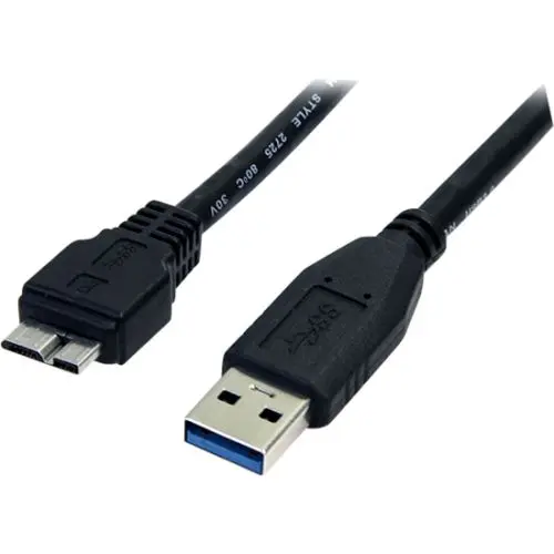 USB3AUB50CMB Startech 0.5m Black SuperSpeed USB 3.0 Cable A to Micro B M/M