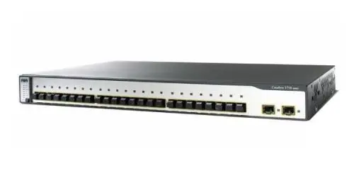 WS-C3750V2-24FS-S Cisco Catalyst 3750V2 Series C3750V2-24FS 24 x SFP Copper FE Ports 100Base-FX + 2 x SFP Copper GE Ports Layer 3 Managed Rack-mountable Fast Ethernet Network Switch