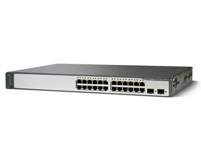WS-C3750V2-24PS-S Cisco Catalyst 3750 Series C3750V2-24PS 24 x RJ-45 Ports PoE+ 10/100Base-TX + 2 x SFP Ports Layer 3 Managed Rack-mountable Fast Ethernet Network Switch